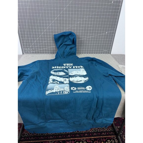 Mountain Hardwear Men’s Mighty Five Pullover Hoody Caspian XL Blue Cotton Blend - Picture 6 of 9
